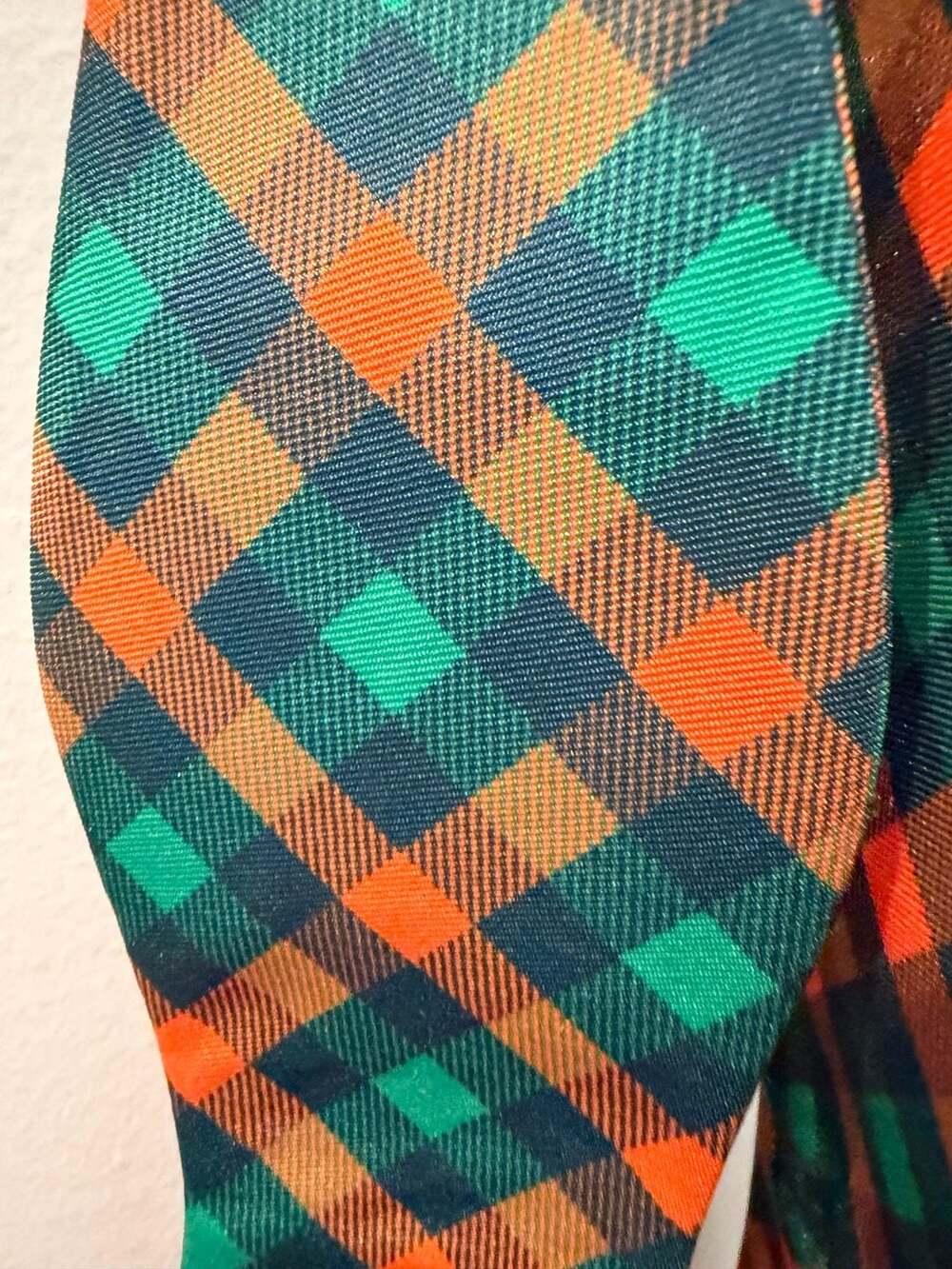 Jacob Alexander Self-Tie Bow Tie Green Orange Plaid Checkered